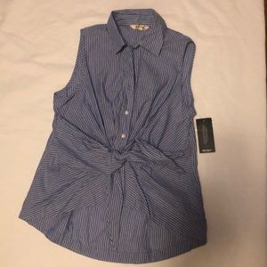 Blue and white stripe top